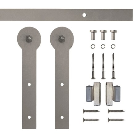 Quiet Glide Soft Close 48" Satin Nickel Round St Mini Single Barn Door Hardware NT.1310.09.SN-48-SC